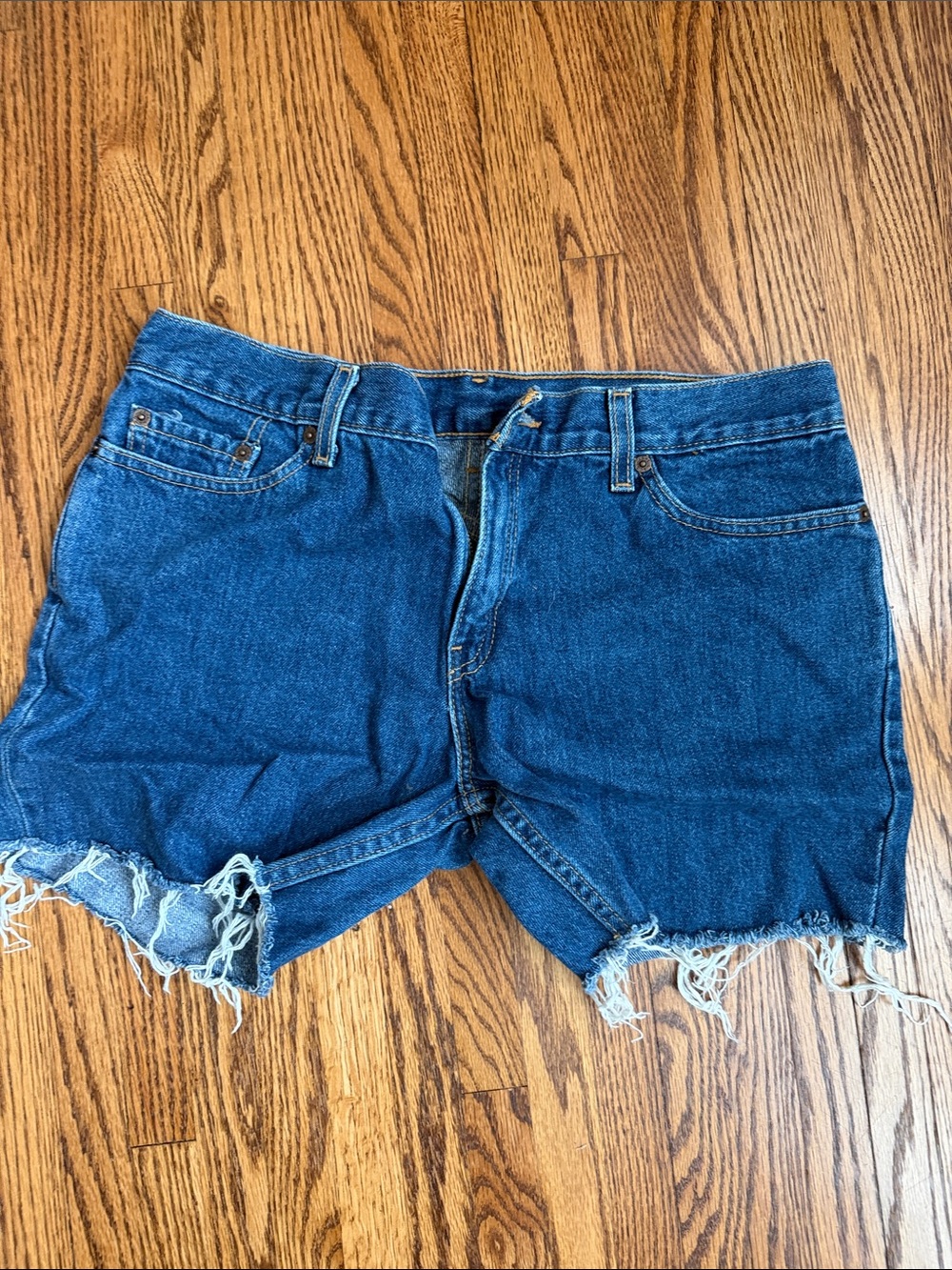 Levi's Dark Blue Denim Cutoff Shorts